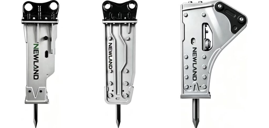Three NEWLAND hydraulic breaker designs shown side by side